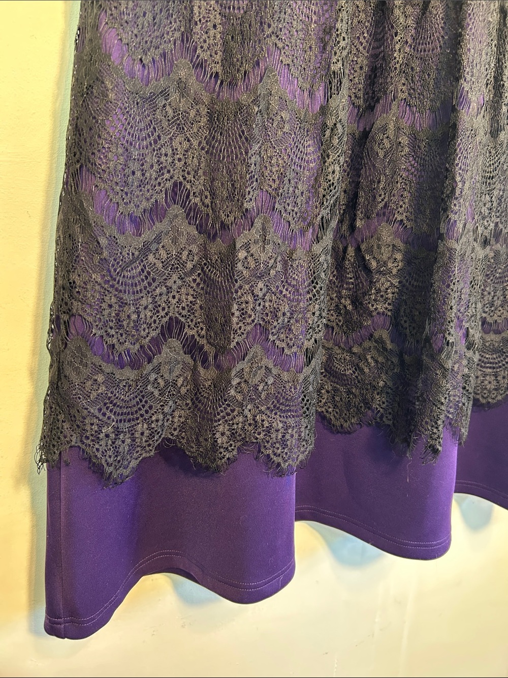 Ricki’s Black Purple Whimsigoth Lace Overlay Dress Size 16 Mesh Party Dress - Picture 5 of 9